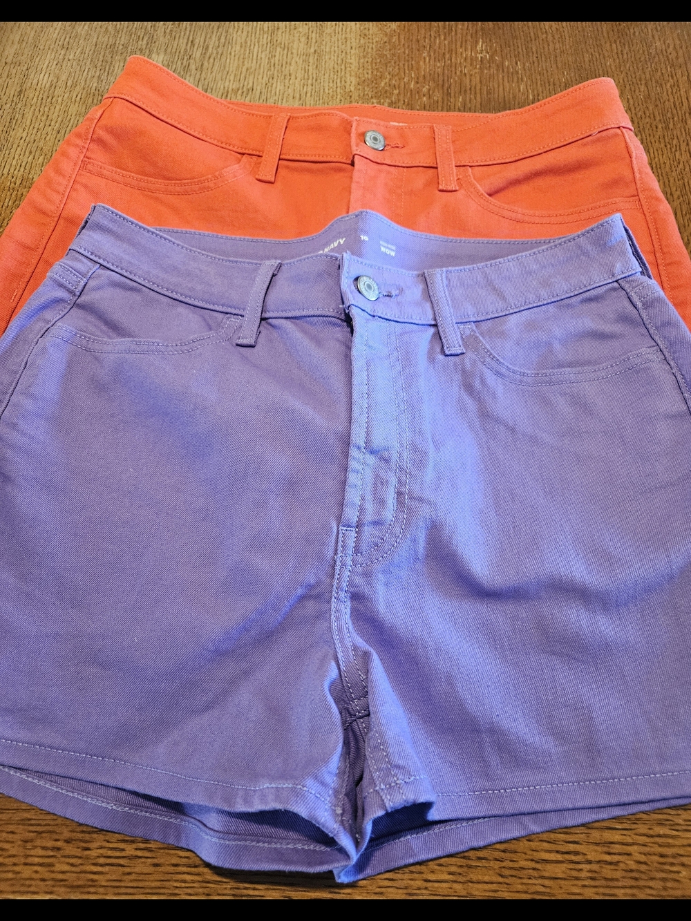 Set of 2 - Old Navy Orange & Purple High-Rise Denim Shorts - Size 10